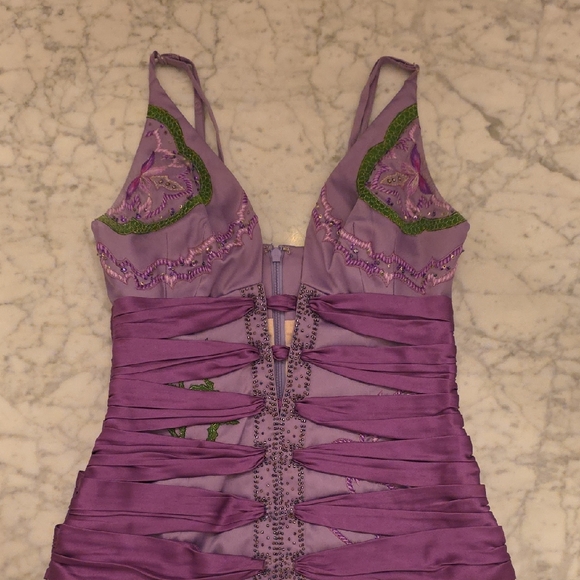 Mandalay Tops - Purple Strappy Embroidered Tank Top